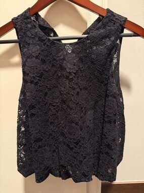 Anthropologie Lace Bubble Hem Top